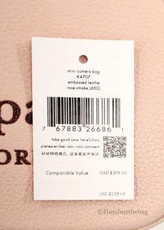 Kate Spade Mini Pink Embossed Leather Glitter Camera Bag
